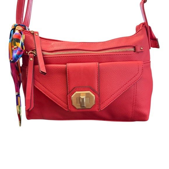 Rosetti Pink Red Shoulder Crossbody Bag Adjustable Strap w/ Free Bag Scarf - Picture 4 of 10